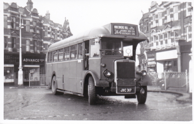 The 244 bus (TD 24), ran from Muswell Hill to Kingston from 1947 to 1953